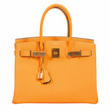 HermesBirkin 30 Jaune D'Or & Blue Marine Epsom Palladium Hardware