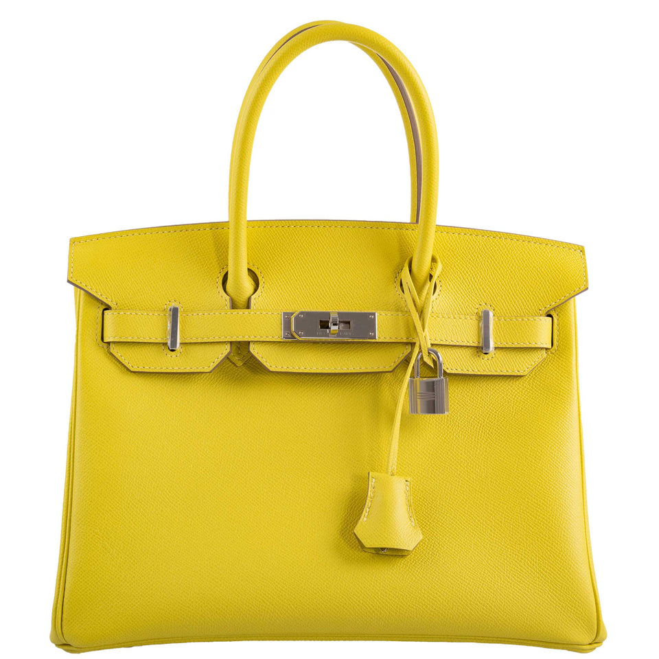 HermesBirkin 30 Lime Epsom with Palladium Hardware - 2019, D