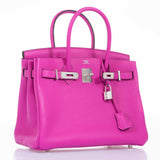 Hermes Birkin 30 Magnolia Clemence Palladium Hardware