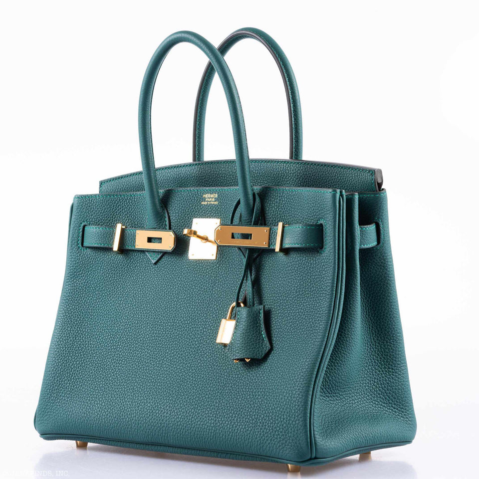Hermes Birkin 30 Malachite Togo Gold Hardware