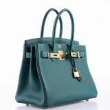 Hermes Birkin 30 Malachite Togo Gold Hardware