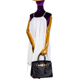 HermesBirkin 30 Matte Black Porosus Crocodile Gold Hardware