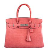 HermesBirkin 30 Matte Bougainvillier Alligator Palladium Hardware