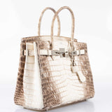 HermesBirkin 30 Matte Himalaya Niloticus Crocodile Palladium Hardware