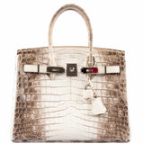 HermesBirkin 30 Matte Himalaya Niloticus Crocodile Palladium Hardware
