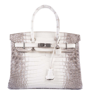 HermesBirkin 30 Matte Himalayan Niloticus Crocodile Palladium Hardware