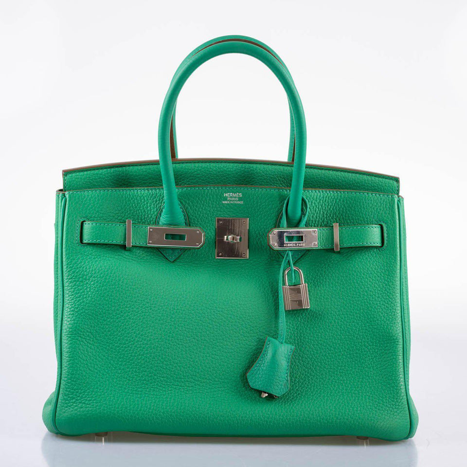 HermesBirkin 30 Menthe Clemence with Palladium Hardware - 2012, P Square