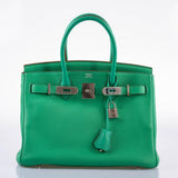 HermesBirkin 30 Menthe Clemence with Palladium Hardware - 2012, P Square