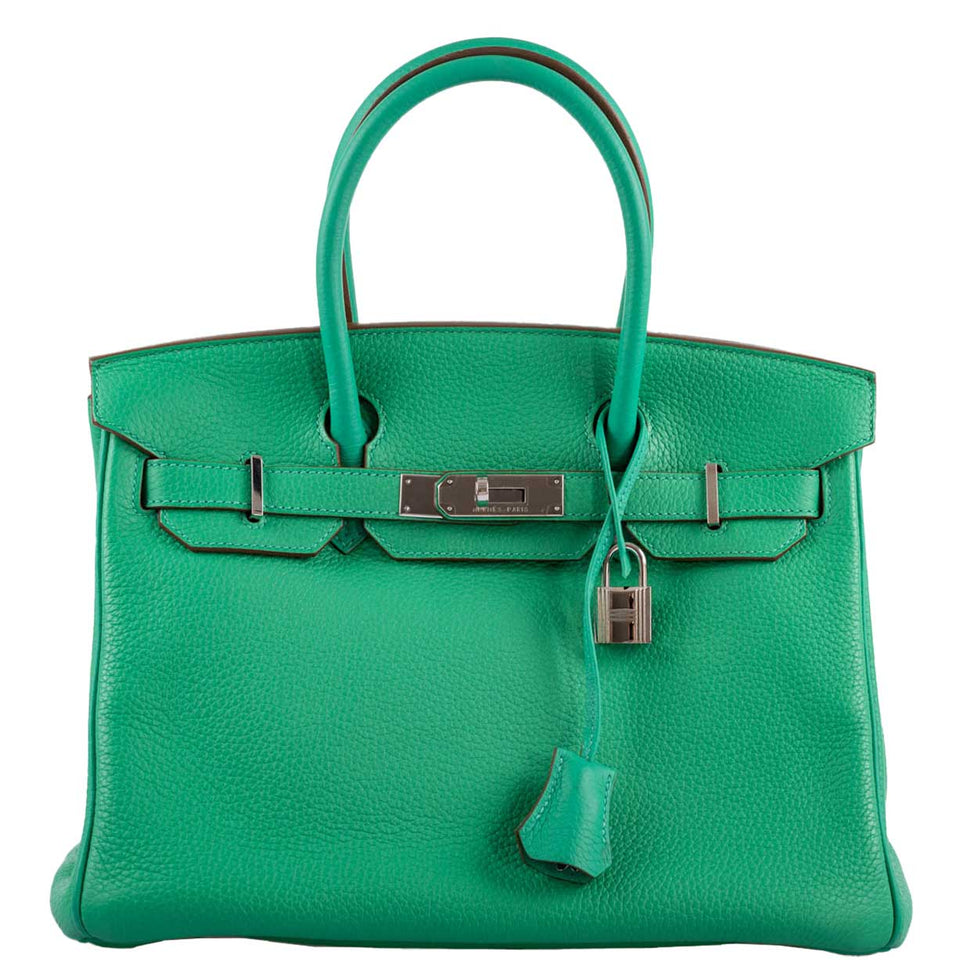 HermesBirkin 30 Menthe Clemence with Palladium Hardware - 2012, P Square
