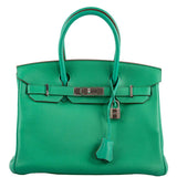 HermesBirkin 30 Menthe Clemence with Palladium Hardware - 2012, P Square