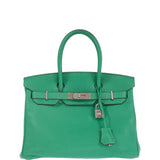Hermes Birkin 30 Menthe Clemence with Palladium Hardware