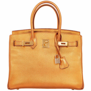 HermesBirkin 30 Metallic Bronze Chevre Gold Hardware - Limited Edition
