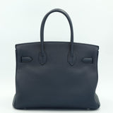 Hermes Birkin 30 Officier Bleu Nuit and Vert Cypress Togo Palladium Hardware