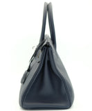 Hermes Birkin 30 Officier Bleu Nuit and Vert Cypress Togo Palladium Hardware