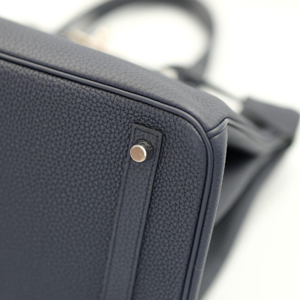 Hermes Birkin 30 Officier Bleu Nuit and Vert Cypress Togo Palladium Hardware