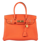 HermesBirkin 30 Orange Poppy Togo Gold Hardware - 2017, A
