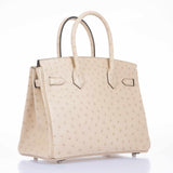 Hermes Birkin 30 Parchemin Ostrich Palladium Hardware