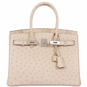 Hermes Birkin 30 Parchemin Ostrich Palladium Hardware