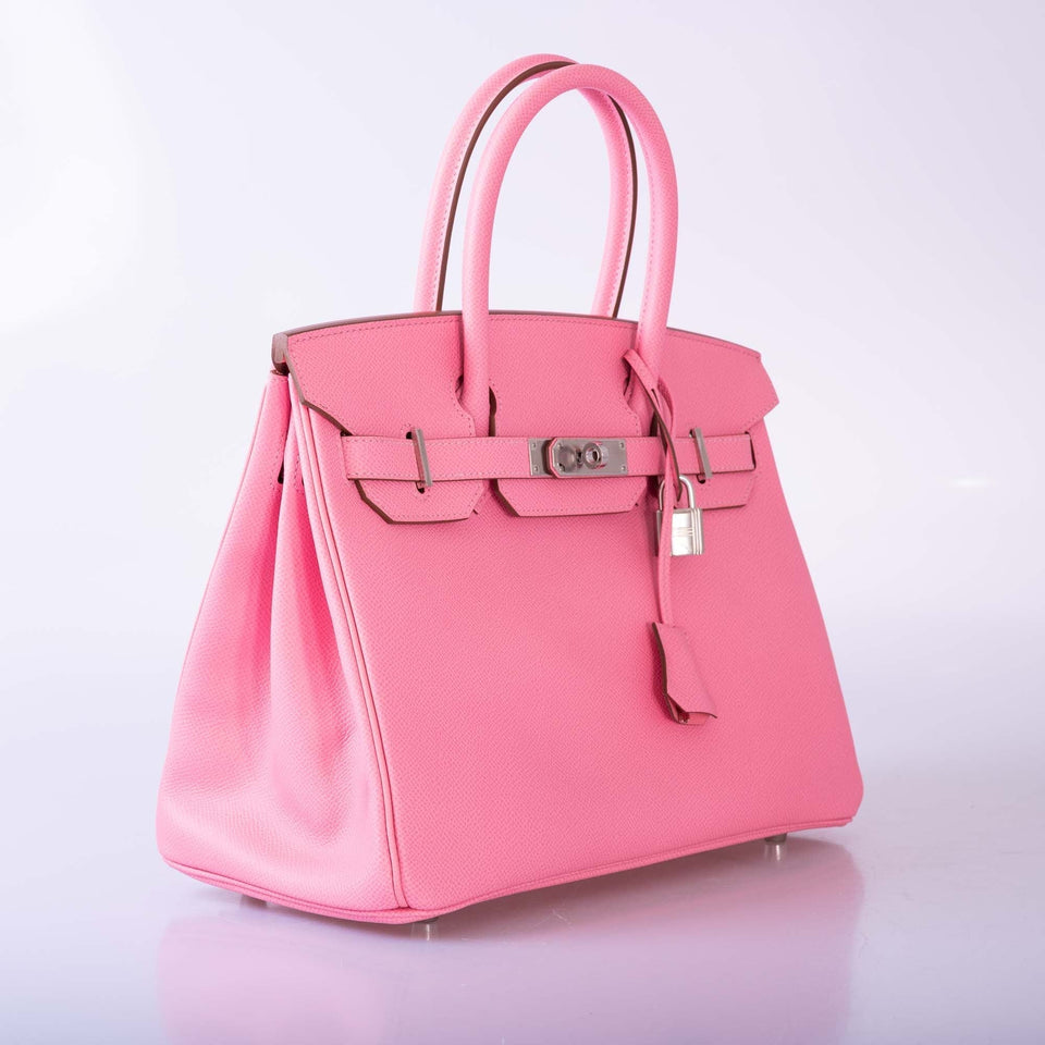 Hermes Birkin 30 Rose Confetti Epsom Palladium Hardware