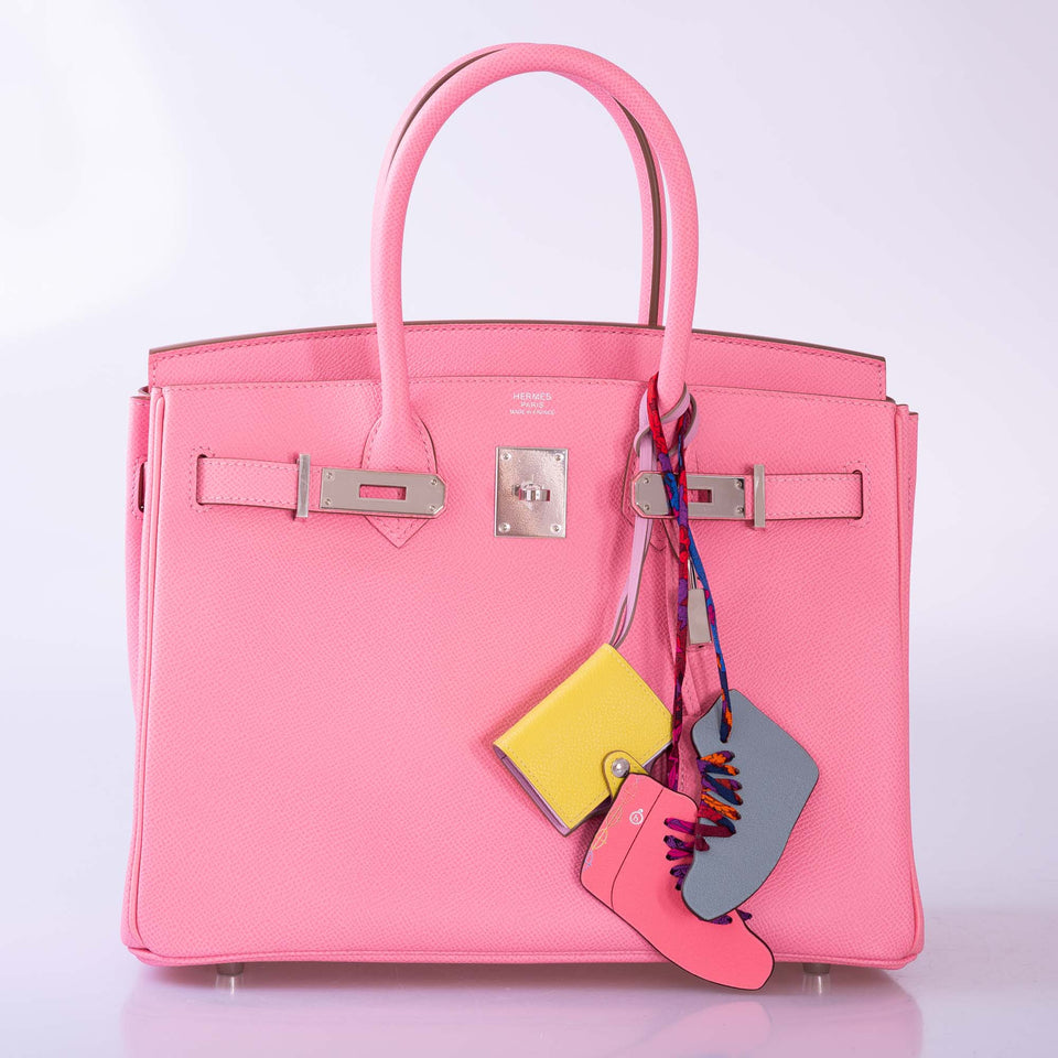 Hermes Birkin 30 Rose Confetti Epsom Palladium Hardware