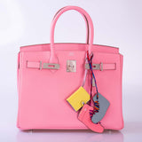 Hermes Birkin 30 Rose Confetti Epsom Palladium Hardware