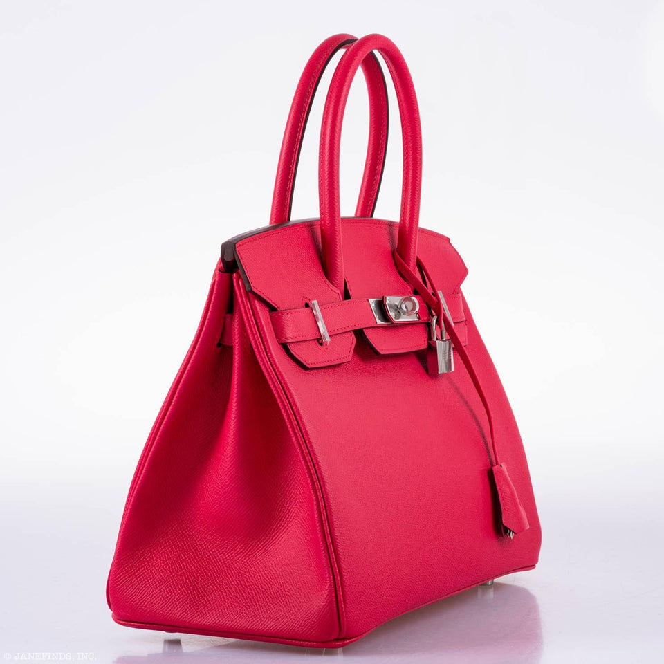 HermesBirkin 30 Rose Extreme Epsom Palladium Hardware - 2020, Y