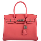 HermesBirkin 30 Rose Lipstick Togo Palladium Hardware - 2013, Q Square