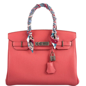 HermesBirkin 30 Rose Lipstick Togo Palladium Hardware - 2013, Q Square