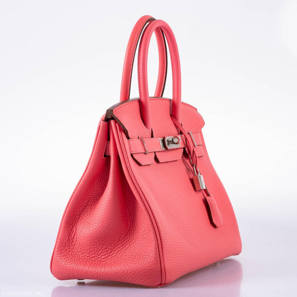 Hermes Birkin 30 Rose Lipstick Togo Palladium Hardware