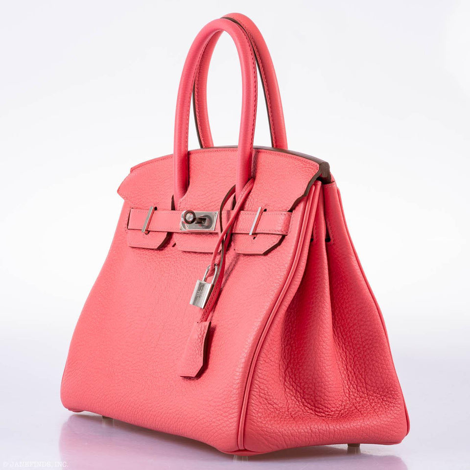 Hermes Birkin 30 Rose Lipstick Togo Palladium Hardware