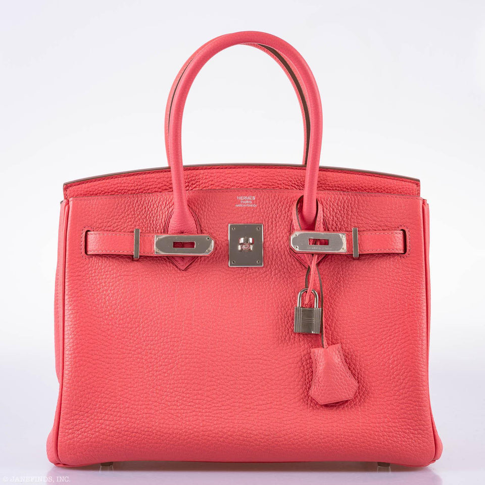 Hermes Birkin 30 Rose Lipstick Togo Palladium Hardware