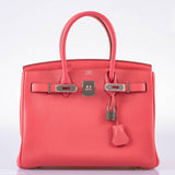 Hermes Birkin 30 Rose Lipstick Togo Palladium Hardware