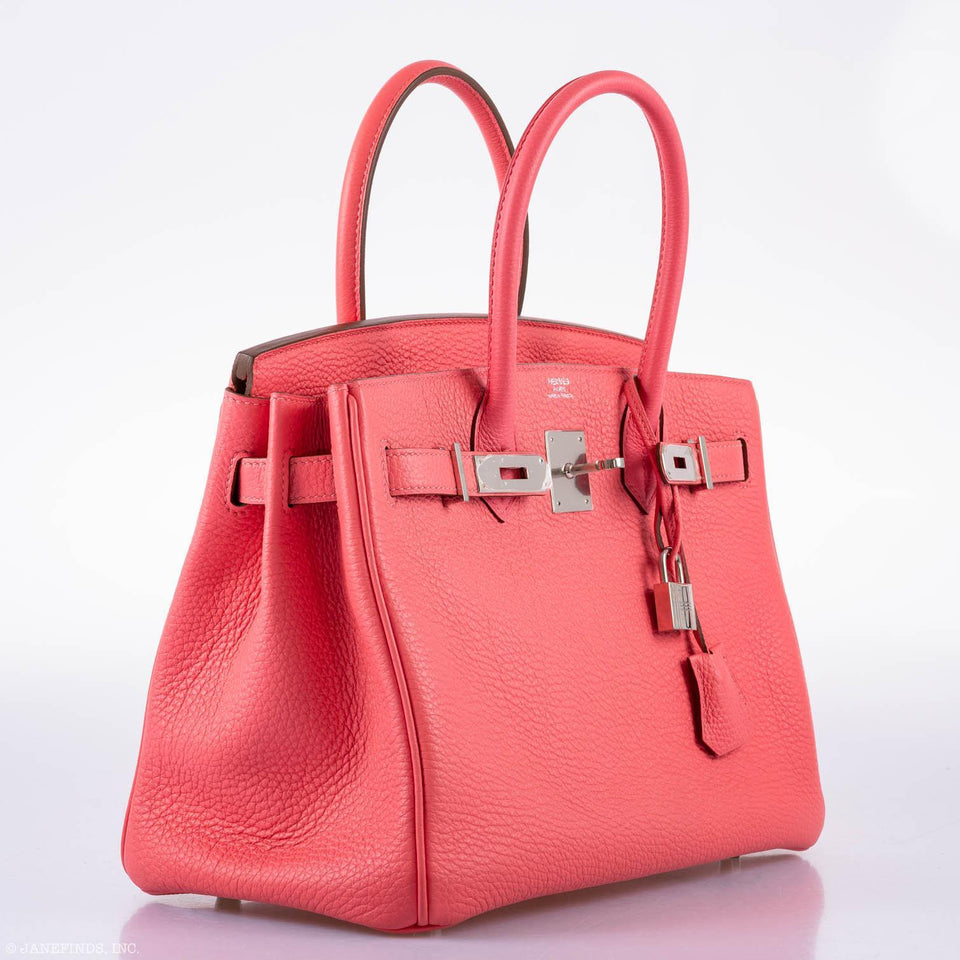 Hermes Birkin 30 Rose Lipstick Togo Palladium Hardware