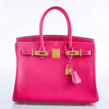 Hermes Birkin 30 Rose Tyrien Epsom Gold Hardware