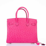 Hermes Birkin 30 Rose Tyrien Ostrich Palladium Hardware