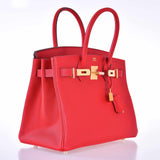 Hermes Birkin 30 Rouge Casaque Epsom Gold Hardware