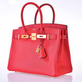 Hermes Birkin 30 Rouge Casaque Epsom Gold Hardware