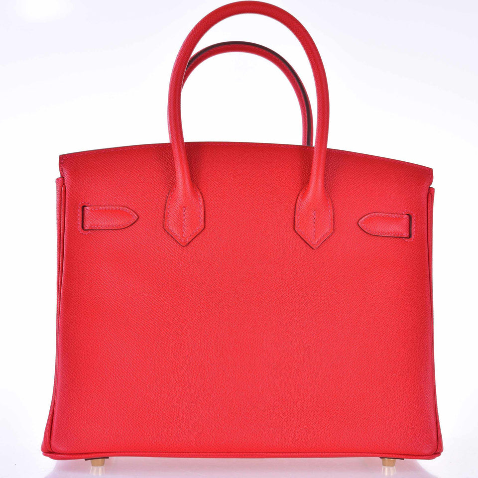 Hermes Birkin 30 Rouge Casaque Epsom Gold Hardware