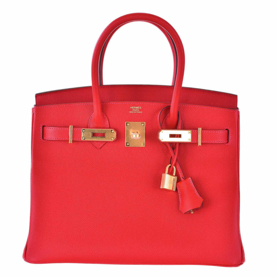 Hermes Birkin 30 Rouge Casaque Epsom Gold Hardware