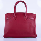 Hermes Birkin 30 Rouge Grenat Togo Gold Hardware