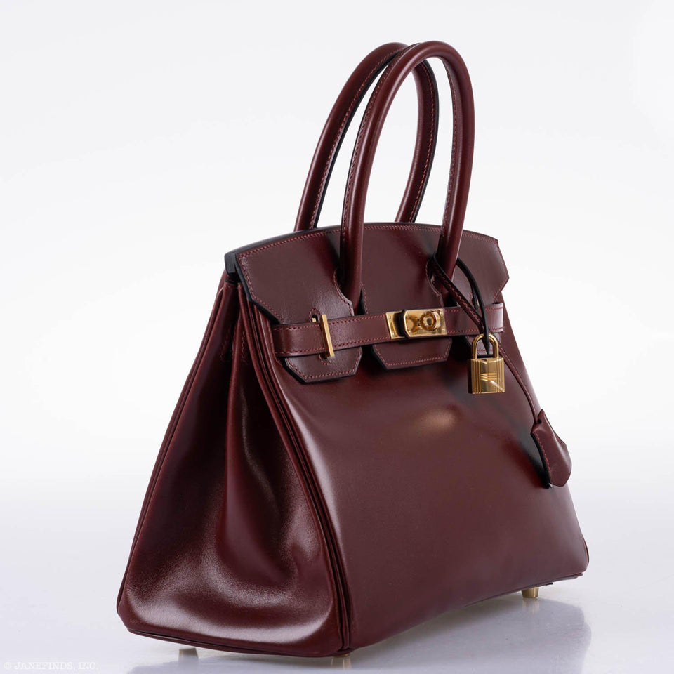 HermesBirkin 30 Rouge H Calf Box Leather Gold Hardware - 2015, X