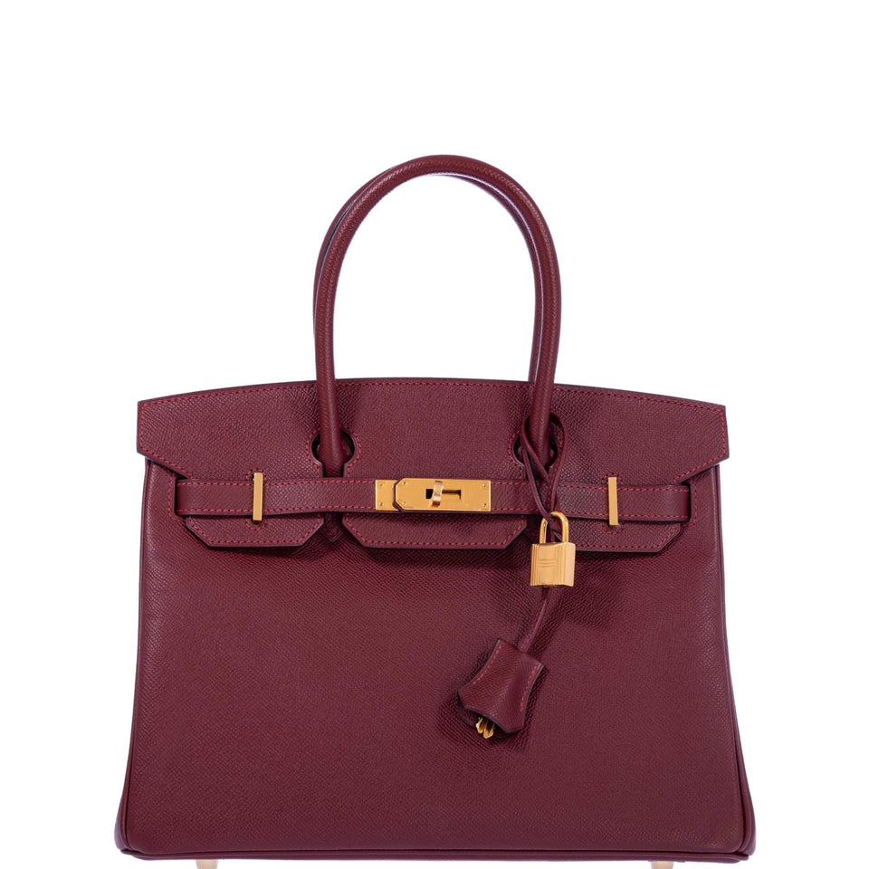 HermesBirkin 30 Rouge H Epsom Gold Hardware