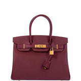 HermesBirkin 30 Rouge H Epsom Gold Hardware
