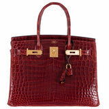 HermesBirkin 30 Rouge H Niloticus Crocodile Gold Hardware
