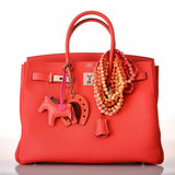 HermesBirkin 30 Rouge Pivoine Clemence Palladium Hardware