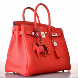 HermesBirkin 30 Rouge Pivoine Clemence Palladium Hardware