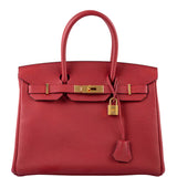 HermesBirkin 30 Rouge Vif Togo Gold Hardware - 2017, A