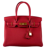 HermesBirkin 30 Rouge Vif Togo Gold Hardware - 2020, Y