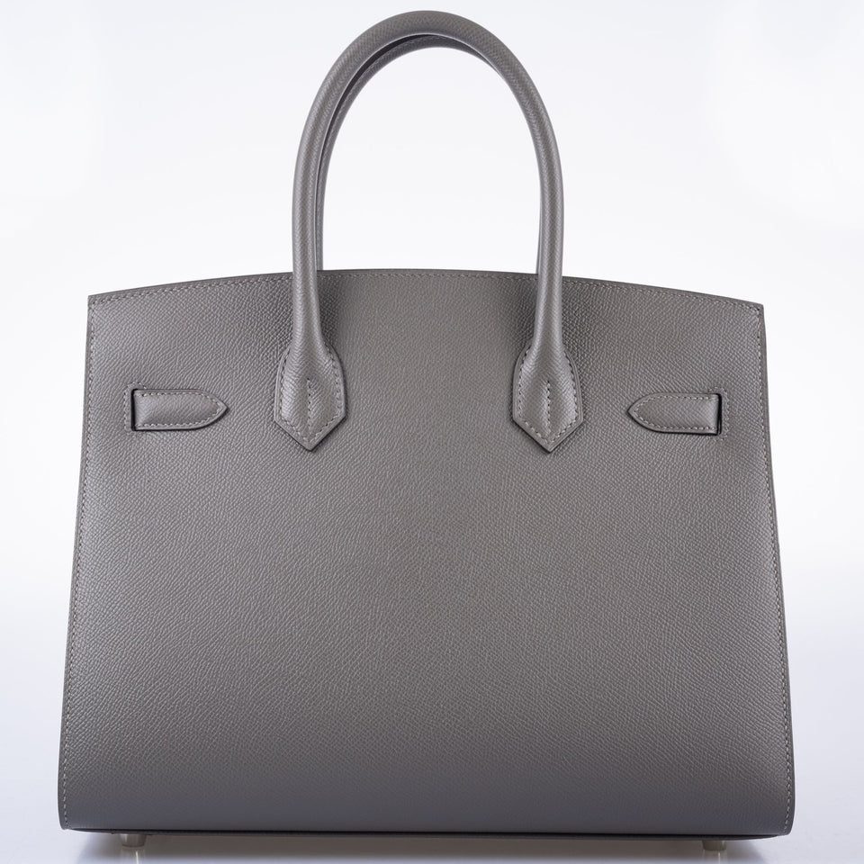 HermesBirkin 30 Sellier Gris Meyer Epsom Palladium Hardware