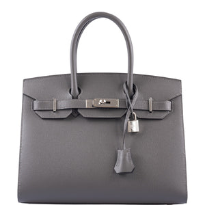 HermesBirkin 30 Sellier Gris Meyer Epsom Palladium Hardware